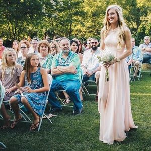 LuLus pale pink long dress